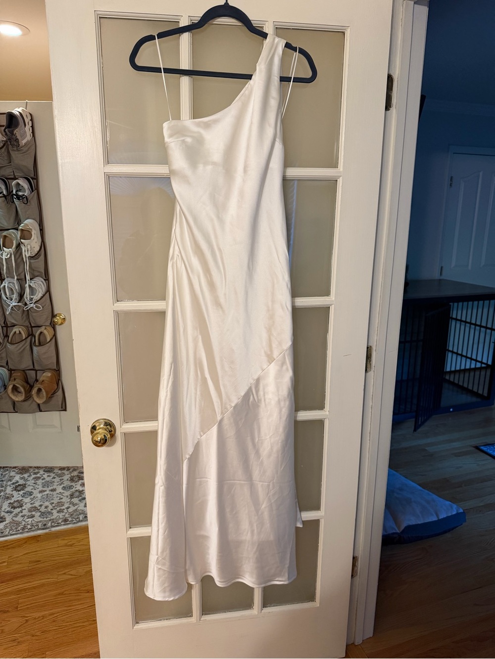 Altar'd State One-Shoulder White Satin Gown